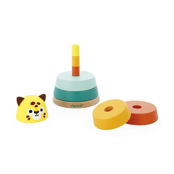 JANOD - Stapelbar trä Jaguar - Early Learning Toy - FSC TM Produkt - 12 månader+