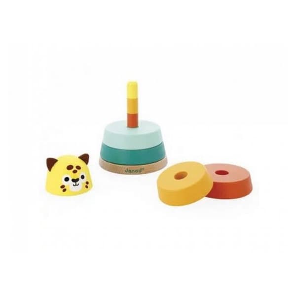 JANOD - Stapelbar trä Jaguar - Early Learning Toy - FSC TM Produkt - 12 månader+