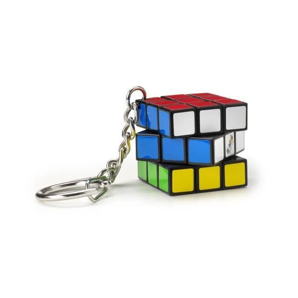 Rubik's Cube 3x3 nyckelring pusselspel - RUBIK'S - Flerfärgad - Vuxen - 2 års garanti