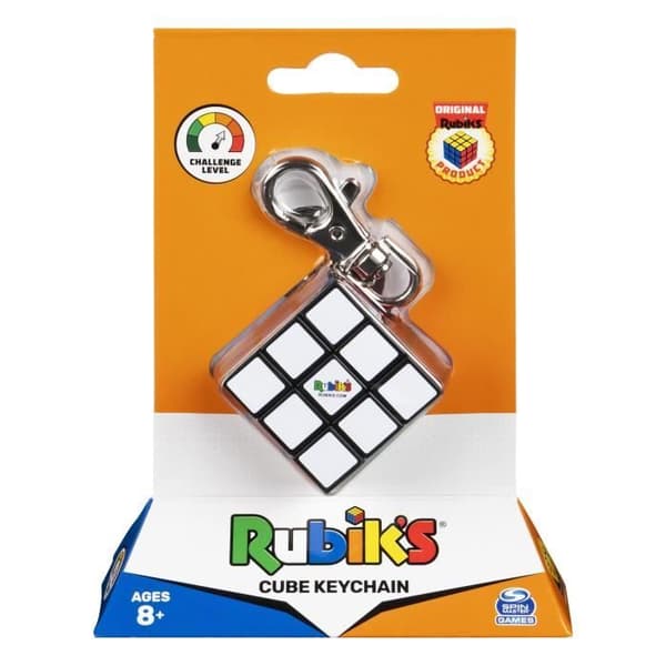 Rubik's Cube 3x3 nyckelring pusselspel - RUBIK'S - Flerfärgad - Vuxen - 2 års garanti
