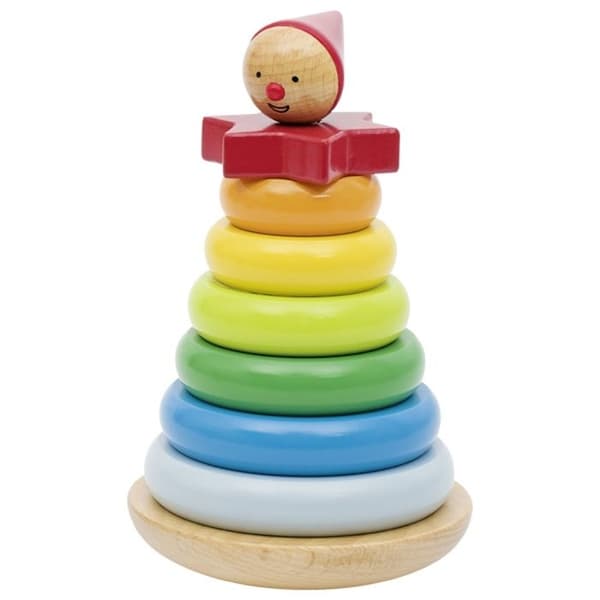 Trästaplingsleksak - GOKI - Clown att stapla 9 element - Blandat - Gul - Från 12 månader