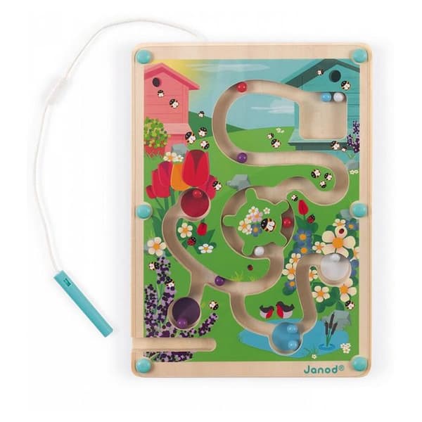 Bikupa Ball Maze - JANOD - Träleksak - 2 år - Grön - Magnetisk