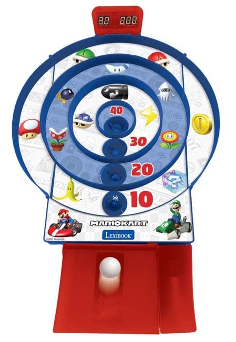 Target Shoot Mario Kart - Elektroniskt skicklighetsspel med LCD-skärm och 2 bollar