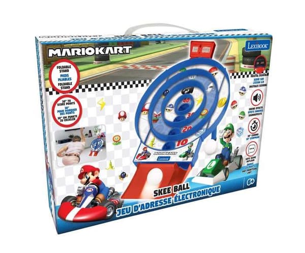 Target Shoot Mario Kart - Elektroniskt skicklighetsspel med LCD-skärm och 2 bollar
