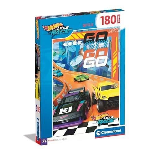 Pussel - CLEMENTONI - HOT WHEELS - 180 delar - Flerfärgad - Tillverkad i Italien
