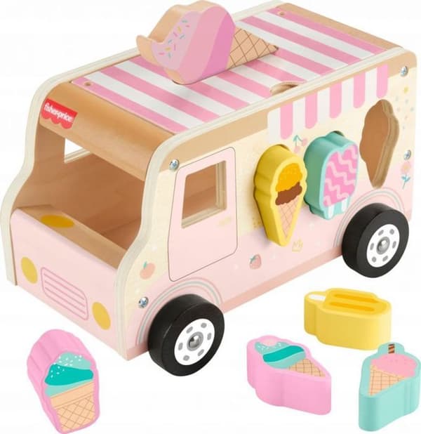Mattel Spelkraft - HXT86 - Fisher-Price Träformssorterare av glasyr, spelkreativitet