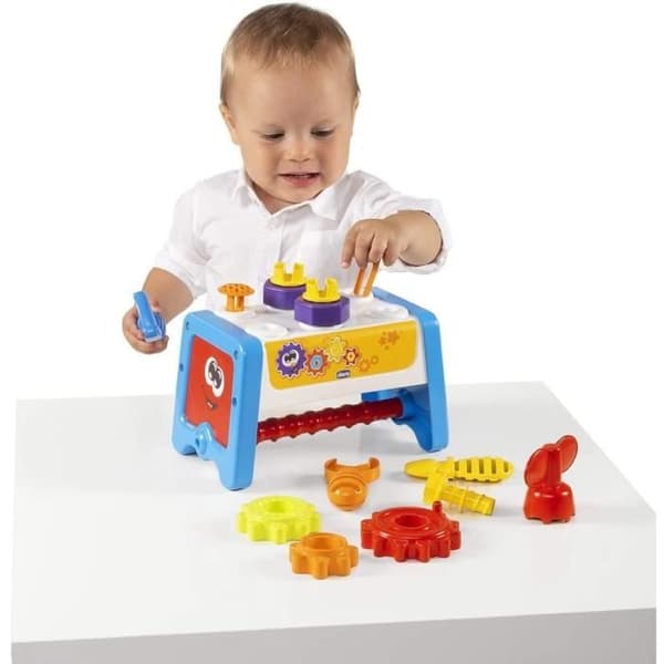 2 i 1 aktivitetsbänk - CHICCO - Flerfärgad - Kugghjul och arbetsbord