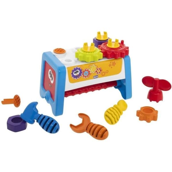 2 i 1 aktivitetsbänk - CHICCO - Flerfärgad - Kugghjul och arbetsbord