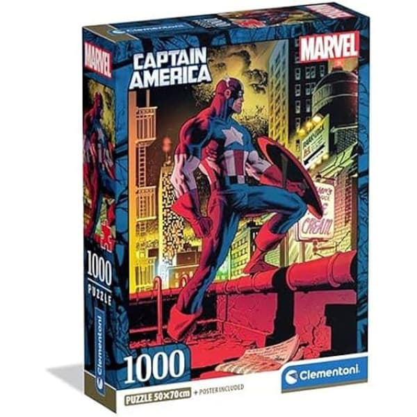 Pussel - CLEMENTONI - Captain America - 1000 Bitar - Tillverkad i Italien - Miljövänlig