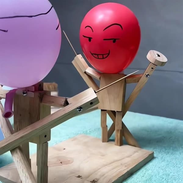 OBOSOE puiset miekkailunuket – Pop the Balloon -peli, lyönti, whack a pack Balloon Man Battle Bots Arena Aikuisten juhlapelit ilmapalloilla