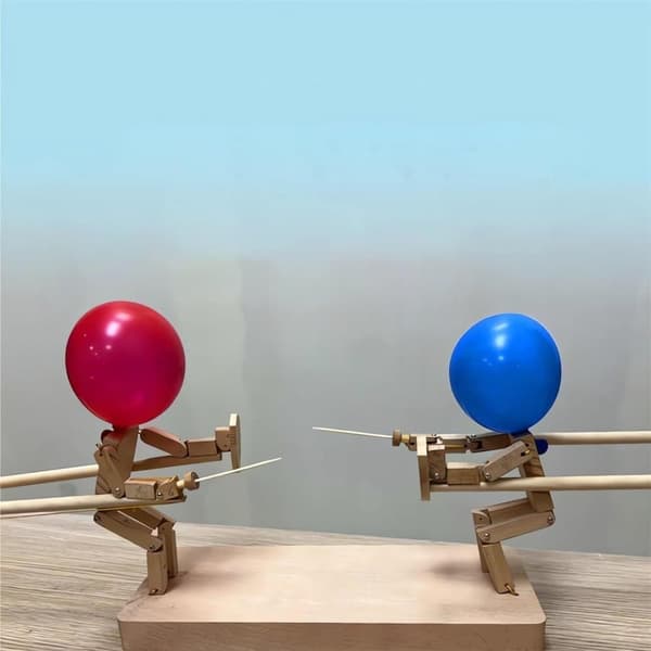 OBOSOE puiset miekkailunuket – Pop the Balloon -peli, lyönti, whack a pack Balloon Man Battle Bots Arena Aikuisten juhlapelit ilmapalloilla