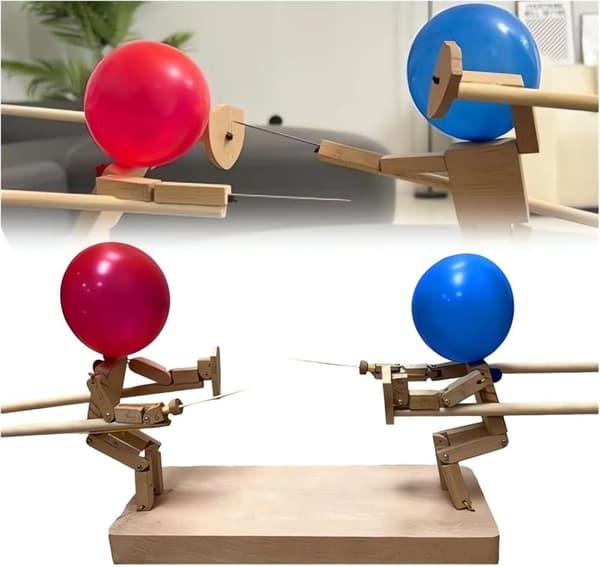 OBOSOE puiset miekkailunuket – Pop the Balloon -peli, lyönti, whack a pack Balloon Man Battle Bots Arena Aikuisten juhlapelit ilmapalloilla