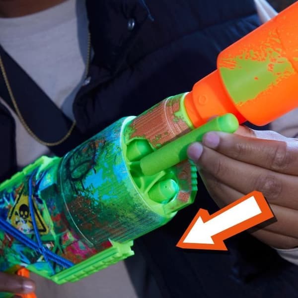 Nerf Zombie Driller, Blaster med dart, roterande cylinder, Från 8 år