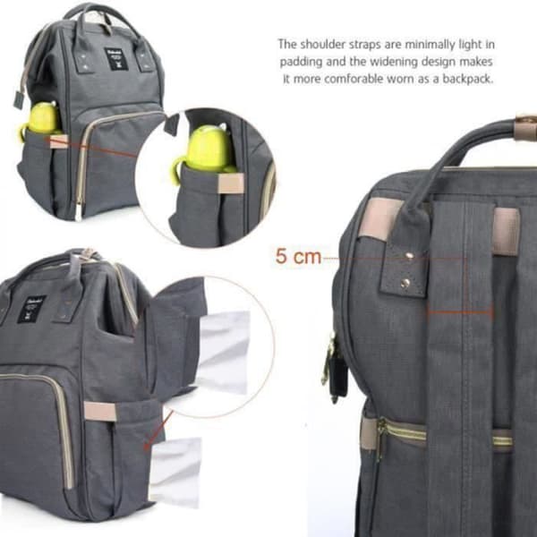 Vattentät babybyteryggsäck i Oxford Large Capacity 55L Papa Mama Travel Grey