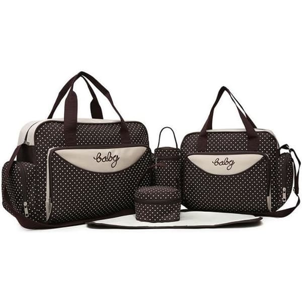 Baby Mom Omklädningsväska - LOKER - Set med 5 st - Mikrofiber - Kaffe - Dagligen