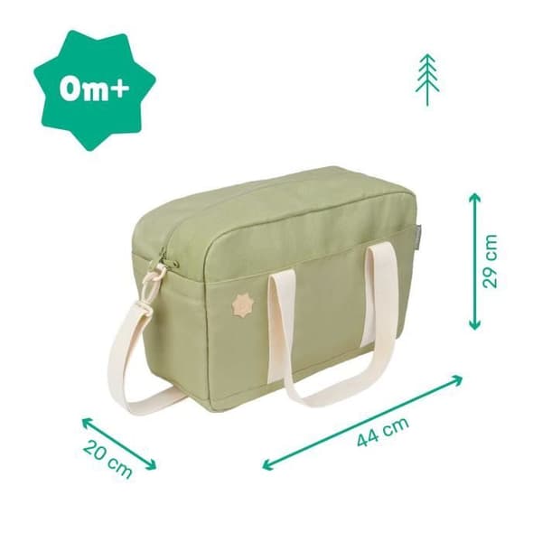 Badabulle Bowling skötväska - Stor kapacitet 20L - Skötyta och tillbehör för barnvagn ingår, Olive