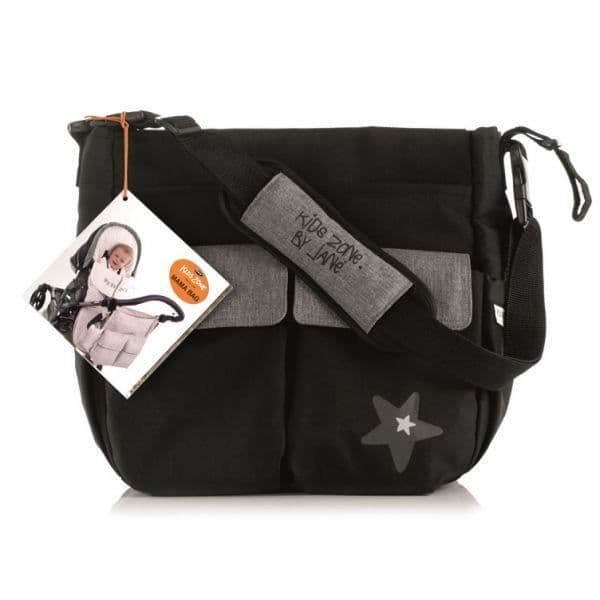 JANE Mama Bag Jetsvart daglig skötväska - Grå