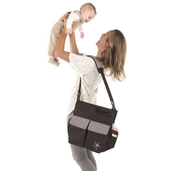 JANE Mama Bag Jetsvart daglig skötväska - Grå