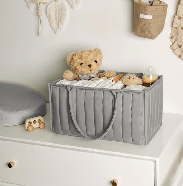 Multifunktionel baby ble opbevaringskurv, åndbar vandafvisende stor kapacitet, perfekt til hjemmebrug og rejser