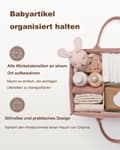 Miniatyrbild 3 av 7: Lollanda Multifunktionell babyblöjförvaringskorg, andningsbar vattentålig stor kapacitet, perfekt för hemmabruk och resa