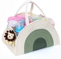 Miniatyrbillede 1 af 10: Lollanda bleopbevaringstaske til baby – bærbar multifunktionel vævet opbevaringskurv, holdbar, stilfuld og praktisk
