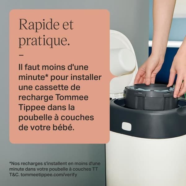 TOMMEE TIPPEE Twist & Click blöja Bin Refills med hållbart framställda GREENFILM Antibacterial, 18-pack