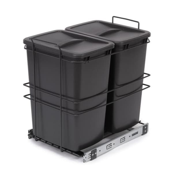 Återvinningskärl - EMUCA - 2 x 35 L - Bottenmontering - Manuell utsug - Vit
