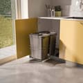 Miniatyrbild 2 av 6: Återvinningskärl - EMUCA - 2 x 35 L - Bottenmontering - Manuell utsug - Vit