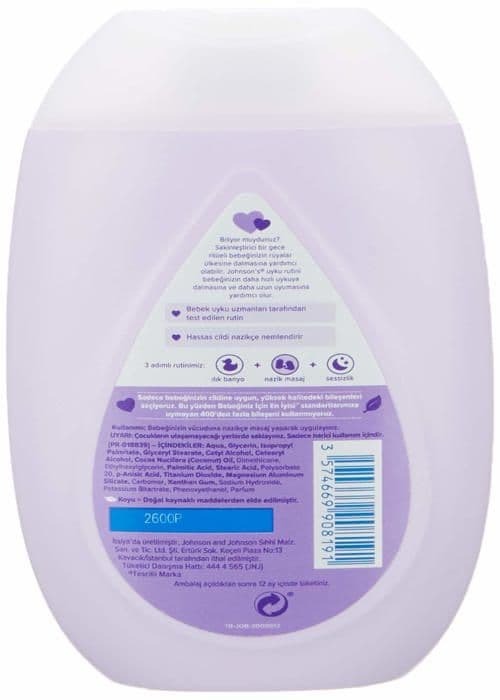 Johnsons Bedtime Lotion kroppslotion för barn med en avkopplande doft och en ton av lavendel 300 ml