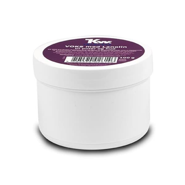 Reparationskräm med lanolin från Kw, regenererar torra hund- och kattpälsar.