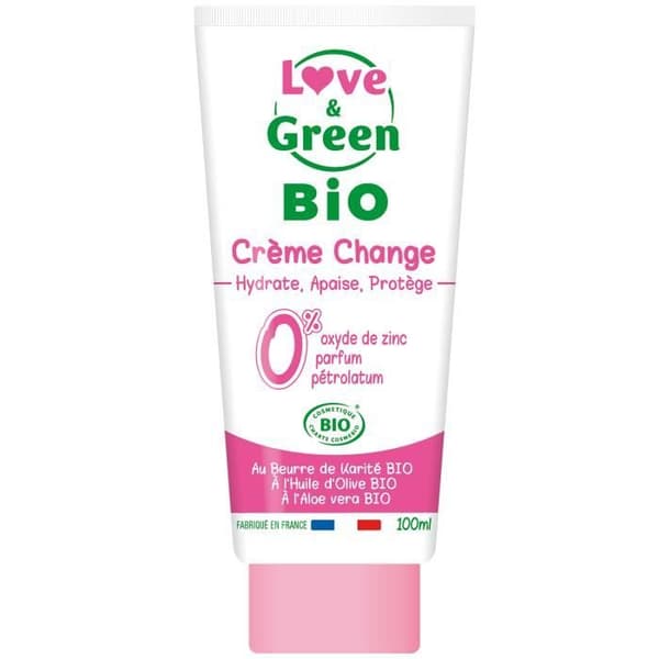 LOVE & GREEN Organisk blöjbyteskräm utan zinkoxid - 100 ml