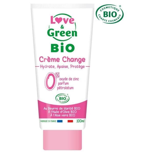 LOVE & GREEN Organisk blöjbyteskräm utan zinkoxid - 100 ml