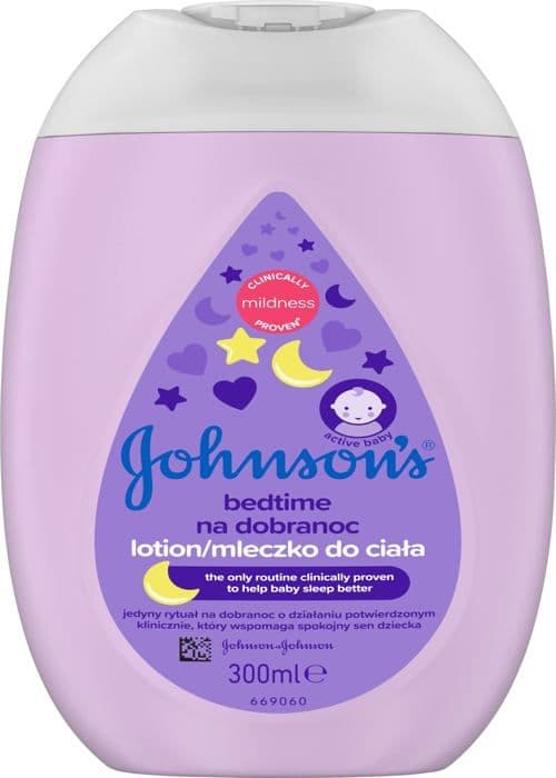 Johnsons Bedtime Lotion kroppslotion för barn med en avkopplande doft och en ton av lavendel 300 ml