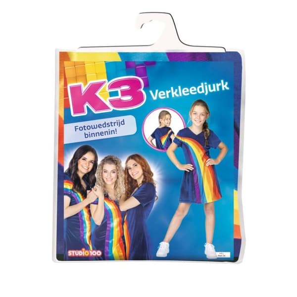 K3 Rainbow Verkeelddress Blå 6-8 år
