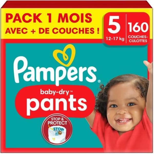Pampers Baby-Dry Blöjor Storlek 5 - 160 Blöjor - 1 Månadsförpackning
