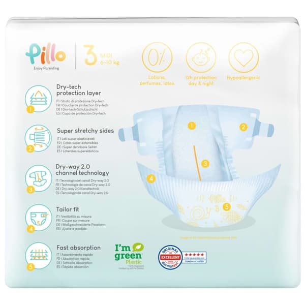 Pillo Blöjor 168 st stl. 3 (6-10 kg)