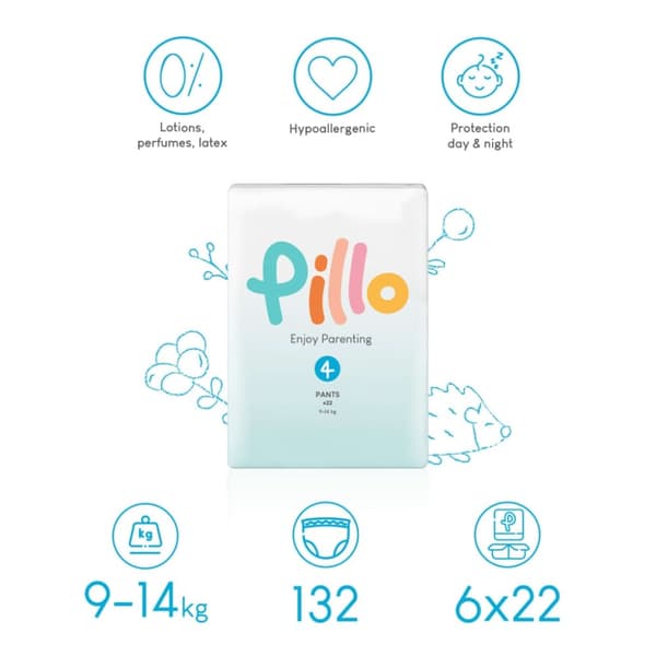 Pillo Blöjbyxor 132 st stl. 4 (9-14 kg)