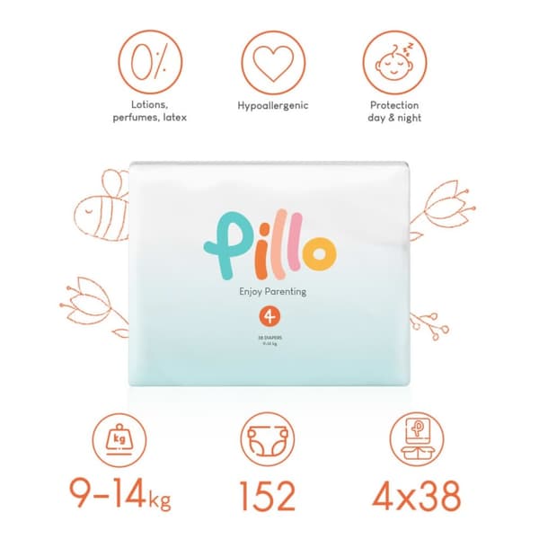 Pillo Blöjor 152 st stl. 4 (9-14 kg)