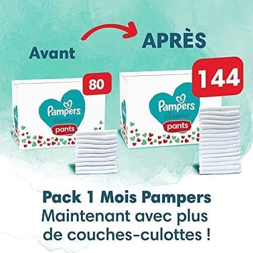 Pampers 144 Babyblöjor Harmonie Byxor Storlek 5 (12-17 kg), 1 månadsförpackning, 100 % Pampers Absorption &amp; Originalingredienser
