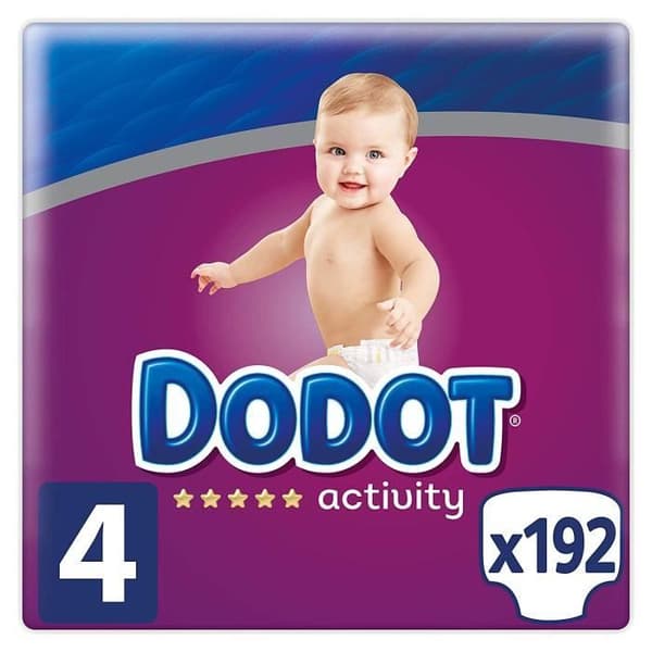 Dodot Activity blöjor storlek 4, 192 blöjor, 9 14 kg - 8001841246376