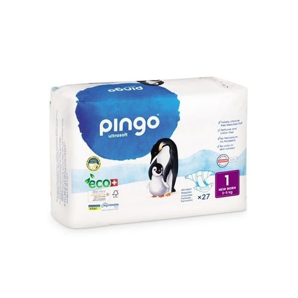 PINGO NEW BORN STORLEK 1 (2-5KG) VÄSKA MED 27 BLÖJOR