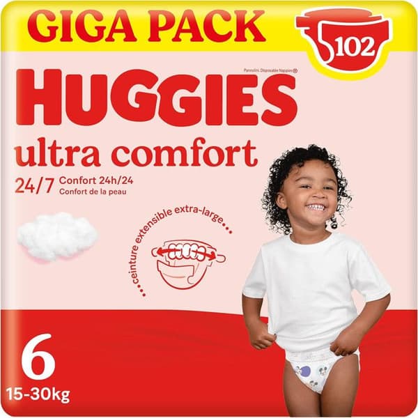 Huggies Ultra Comfort, 3x34 Blöjor, Stl 6 (15-2 kg)
