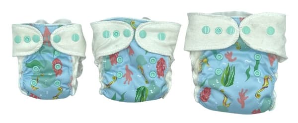 Formad med PUL och EVO 12-19 kg "Seahorse"