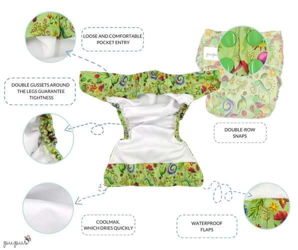 OS dubbelknäppt fickblöja, NATT I SKOGEN