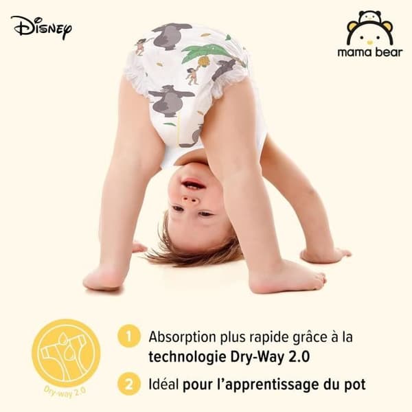 Mama Bear Disney-soffor Storlek 6 15+ kg Vit 120 Delar 2 paket med 60