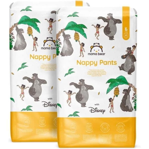 Mama Bear Disney-soffor Storlek 6 15+ kg Vit 120 Delar 2 paket med 60