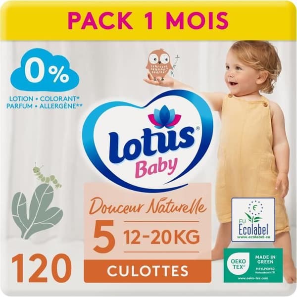 LOTUS BABY Naturlig Mjukhet Trosor Storlek 5 12-20 kg Pack 1 Månad