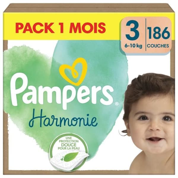 186 Couches Harmonie Storlek 3 (6kg - 10kg) - Pampers