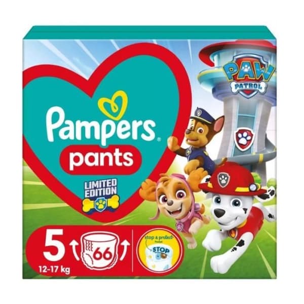 Pampers WB Paw Patrol blöjor stl 5 12-17kg 66 st. - 8006540863619