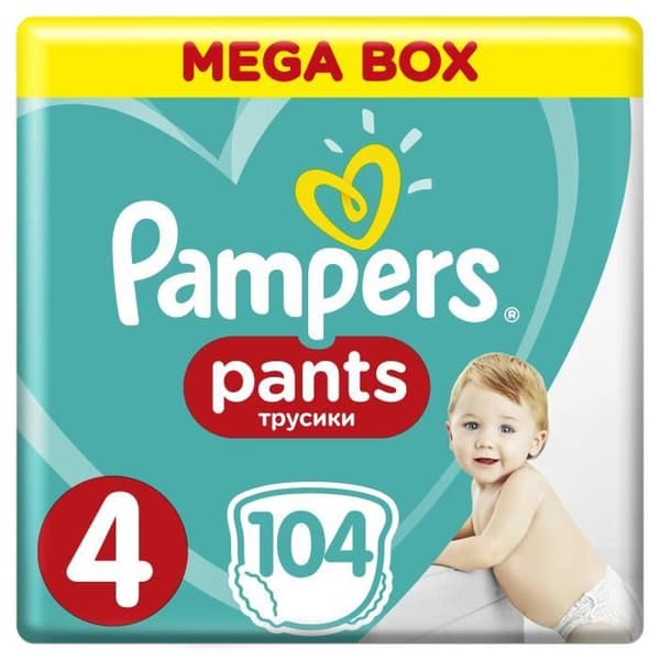PAMPERS Byxor Storlek 4 Maxi, 104 st